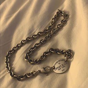 Return to Tiffany Oval tag silver necklace